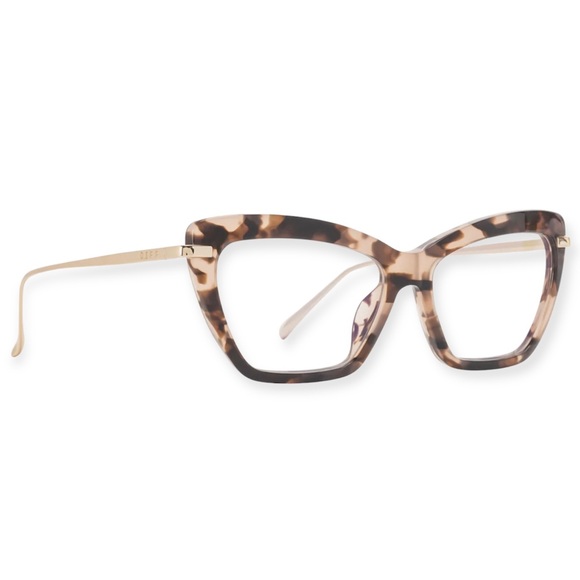 DIFF Mila Bluelight Glasses Himalayan Tortoise Gold Frame Blue Blocking Lenses - Picture 2 of 7